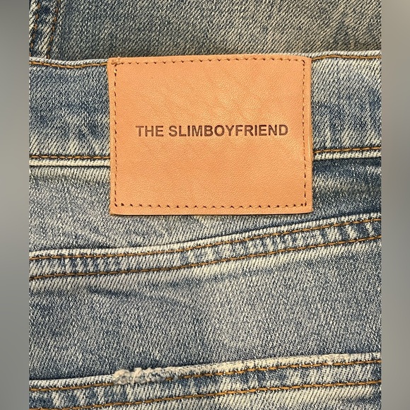 Zara The Slim Boyfriend Blue Distressed Womens Jeans size 6 never worn - Picture 8 of 9